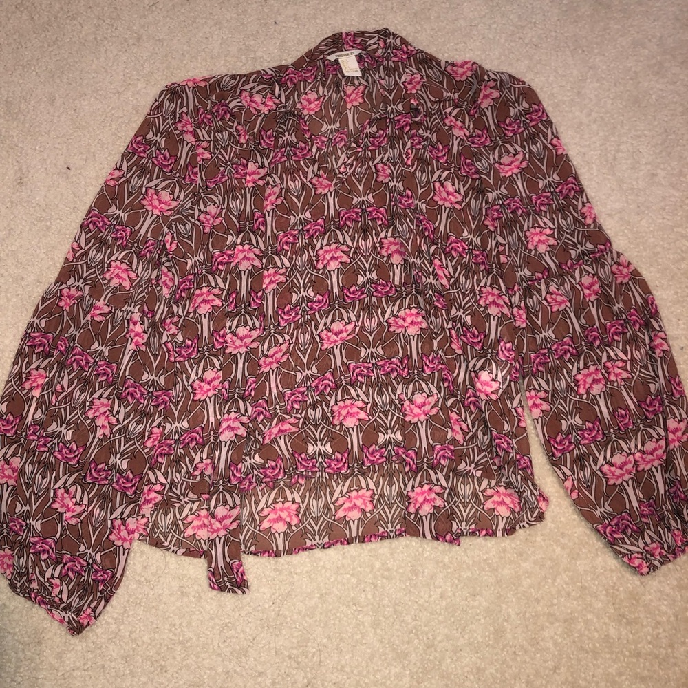 Forever 21 Sheer Floral Blouse